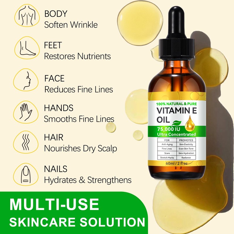 Vceeoy Vitamin E Oil, Ultra Concentrated Vitamin E Oil for