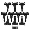 HOME MASTER HARDWARE 4 in Decorative T Strap Hinge Shed Storage Gate Strap Hinge Barns Door Tee Hinges with Screws Black 10 Pack