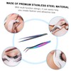 FOMIYES 1 Set Stainless Steel Eyelash Extension Tweezers Kit Ergonomic