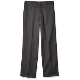 Dickies Kids Boys' Big Flexwaist Flat Front Straight Leg Pant, Charcoal, 14