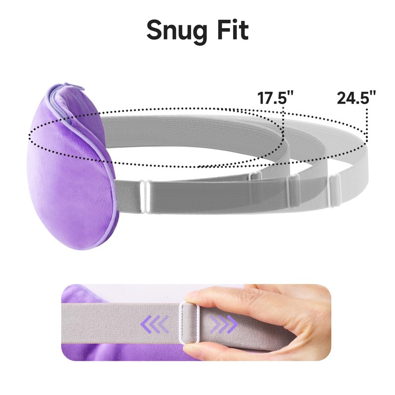 Umisleep Heated Eye Mask, Microwavable Moist Heat, Warm Compress, Purple
