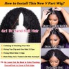 Afro Curly V Part Human Hair Wigs Glueless Wigs for