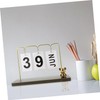 KOMBIUDA Rustic Wooden Desk Calendar Perpetual Calendar for Home Office