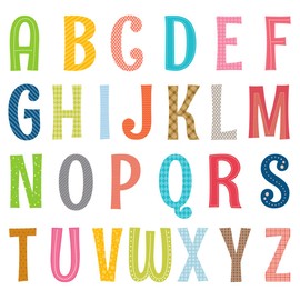 DECOWALL DA-1701A Uppercase Alphabet ABC Letter Kids Wall Stickers Wall Decals Peel and Stick Removable Wall Stickers for Kids Nursery Bedroom Living Room