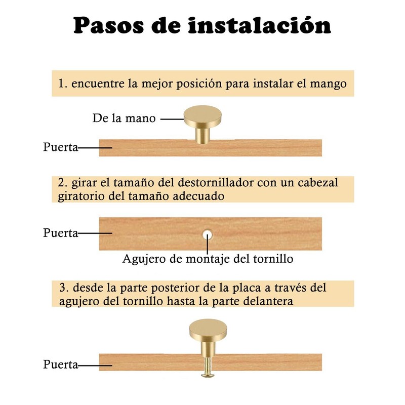JIAQCN 6 Piezas Jaladeras Para Cajones Doradas, Adecuado Para Armarios,