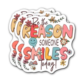 FALIMITLESS Be The Reason Someone Smiles Today Stickers 3Pcs Motivational Inspirational Quote Stickers Vinyl Waterproof Decals for Notebook, Tumbler, Laptop and Water Bottle