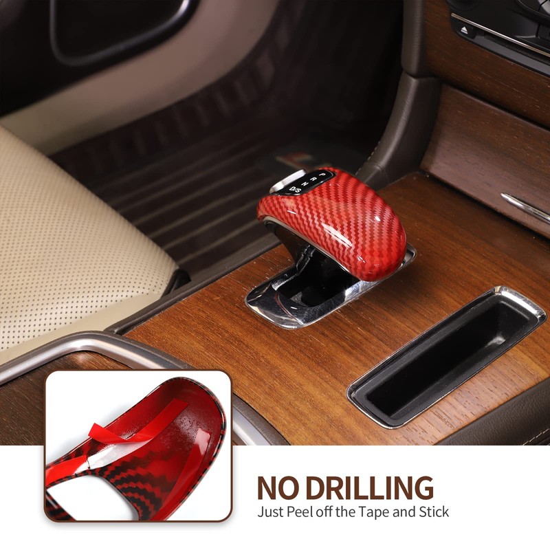 CheroCar Gear Shift Knob Cover Stick Shifter Cap Cover Frame