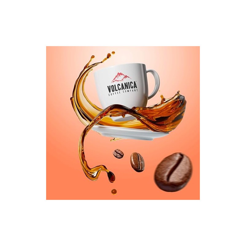 Volcanica Coffee Café Cubano, Tostado Oscuro, Café Cubano, Grano Entero,