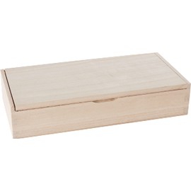 VBS Organiser Box / Pencil Box, Raw Wood, Approx. 21 x 10.5 x 4.5 cm