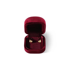 Dansmiy Resilient Velvet Ring Earrings Bracelet Necklace Display Box, Travel Mini Jewelry Organizer Case (Red, Earrings Box)