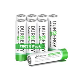 DURNERGY AAA Lithium Batteries, 8 Pack 1.5V Triple A Battery FR03, Longest-Lasting Lithium AAA Size Batteries