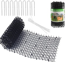 Voyzdx 30 * 200CM Alfombrillas De Miedo para Gatos, Jardín, Antigato, Tiras,Red Antigatos para Balcón,Puas Anti Gatos con 8 Clavos 8 Bridas para Cables,Estera Disuasoria para Gatos, Perros
