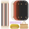 Dimeho 4+8 PCS Crochet Bag Bases with Braided Purse Handles,