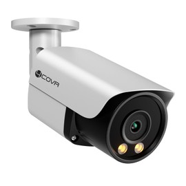 4COVR 4K PoE IP Bullet CCTV Surveillance Camera for Outdoor Use, 8MP UltraHD Wired with Dual Light Full Colour Night Vision, Two-Way Audio, AI Person/Vehicle Detection, up to 256GB microSD, DLY37YX8MA