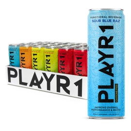 PLAYR1 No Artificial Sugar Energy Drink Variety Pack Caffeine Free, 4 Flavors, Electrolytes, Vitamin B12, Non Carbonated Gluten Free, Natural energy Drink Variety Pack 24
