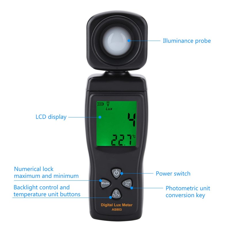 Raguso SMART SENSOR AS803 Mini LCD Display Digital Luxmeter Light
