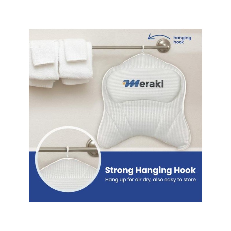 Luxury Bath Pillow - Extra Thick 5D Mesh, Neck &