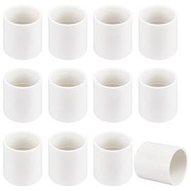 OLYCRAFT 12Pcs White PVC Pipe Coupling 50mm ID 57mm OD PVC Slip Socket Connectors Pipe Coupling Adapter Pipe Straight Connector Straight Pressure Pipe Fittings for Home Industrial Use