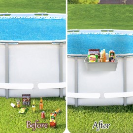 Quttisay Poolside Storage Basket,Above Ground Pool Accessories,Swimming Pool Storage Basket,Pool Storage Basket for Pool Toys,Poolside Accessories,Swimming Pool Accessories Storage Basket(1PCS,Gray)