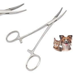 OdontoMed2011 Professional Stainless Steel Hemostat Forceps Scissors Ear Hair Clamp Pulling Shears Plier Trimmer Accessories Curved Silver