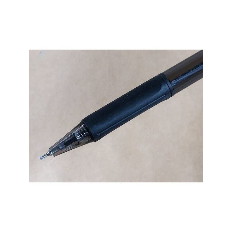Retractable Ballpoint Pen, Black, 0.03 inches (0.7 mm), Pack of