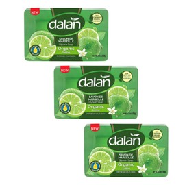 Dalan Savon de Marseille Glycerin Soap – Organic Lime Scent, Eco Certified, 3 Bars x 150g