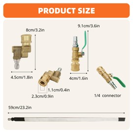 AJOFIEK Radiator Cleaning Wand, 4500 PSI Pressure Washer Tool for Cars,Trucks & RVs, 2025 New 24'' Portable with Switch Radiator Cleaning Set, Includes Valve Switch+Universal Join
