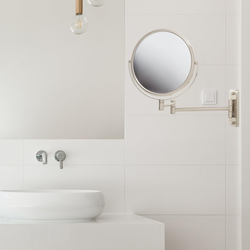 JERDON 8-Inch Two-Sided Swivel Wall Mount Mirror - Makeup Mirror