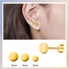 TitanHeart Hypoallergenic Titanium Screw Back Flat Back Dot Stud Earrings