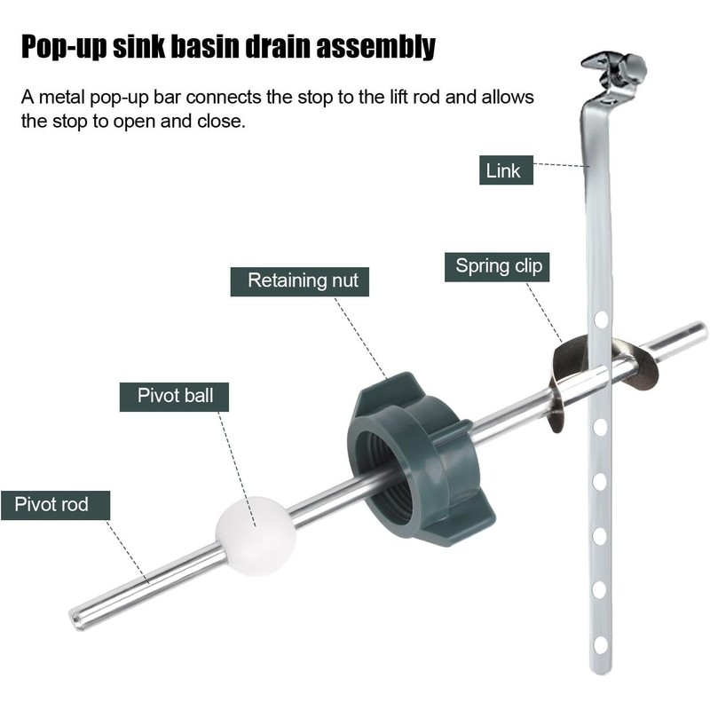 2 Pack Lavatory Pop Up Center Piece Assembly, Replacement Parts