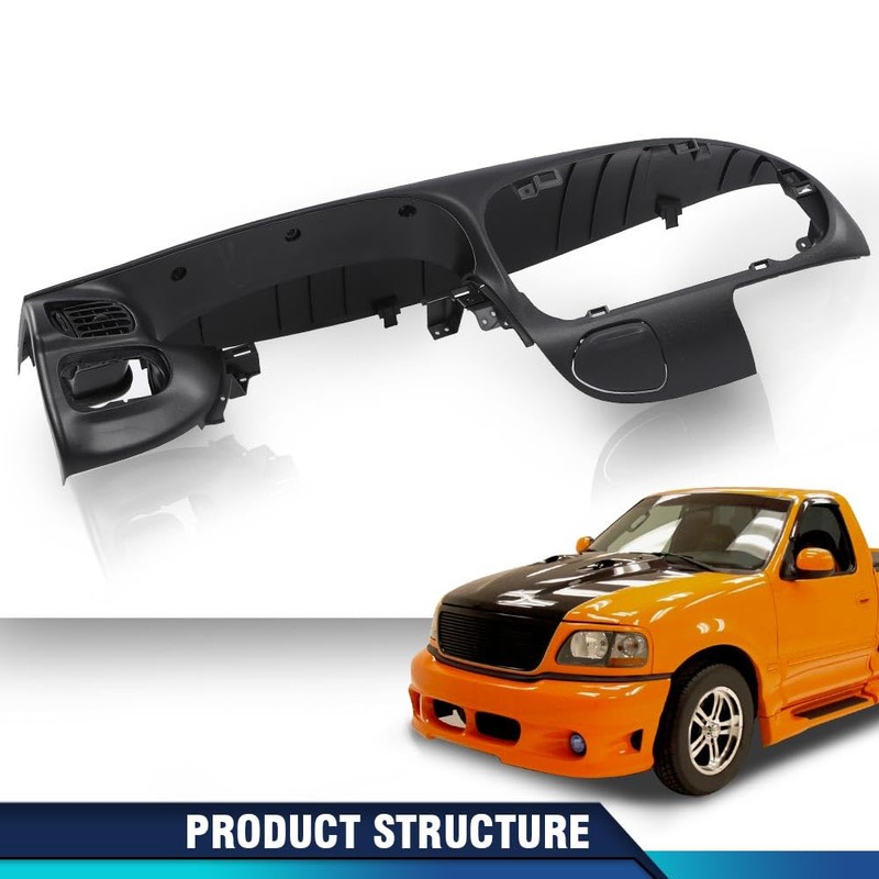PIT66 Black Dash Pad Bezel Compatible with Ford F150 1997-2003/
