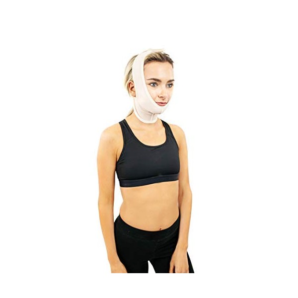 Compression Facial Mask, Post Surgery Neck Compression Garment, – Neck Wrap or Chin & Neck Lift Mask for Neck Surgery, Facial Surgery, Face Lift, Chin Lift, Oral Maxillofacial Surgery & More (S330)