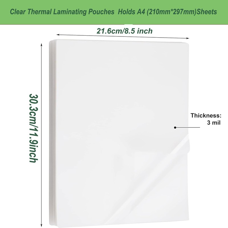 Clear Thermal Laminating Pouches Laminating Sheets for Use with Thermal
