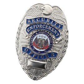 ZESION Security Badges, Pretend Play Role Play Brooch Prop for Dress Up, Cosplay - Silver