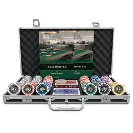 Bullets Playing Cards - Poker Set Christopher - Poker case with 300 Plastic Poker Chips - with Values