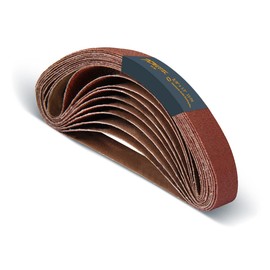 POWERTEC 3/8 x 13 Inch Sanding Belts, 10PK, 180 Grit Aluminum Oxide Sanding Belt, Abrasive File Belts for Air Belt & Band File Sander, Woodworking, Knife Sharpening, Metal Polishing (401318)