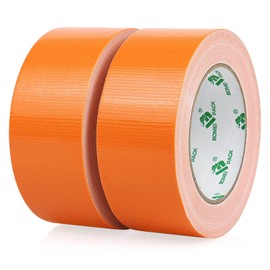 BOMEI PACK 2 Packs Orange Duct Tape 230mic thickness Reinforced Cloth Gaffer Tape 48mm x 30Y Waterproof for Pipeline ducts Fixing Repairing,Heavy duty Sealing,Bundling,Strapping,labeling