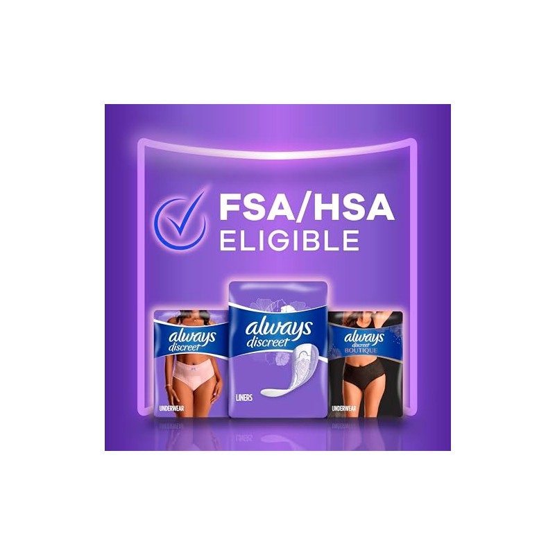 Always Discreet Always Discreet Incontinence Panty Liners for Bladder Leaks,