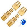 Breezliy Premium Solid Brass 2PCS Reusable Replacement Fitting For 3/8-Inch ID Hose,1/4-Inch NPT Rigid