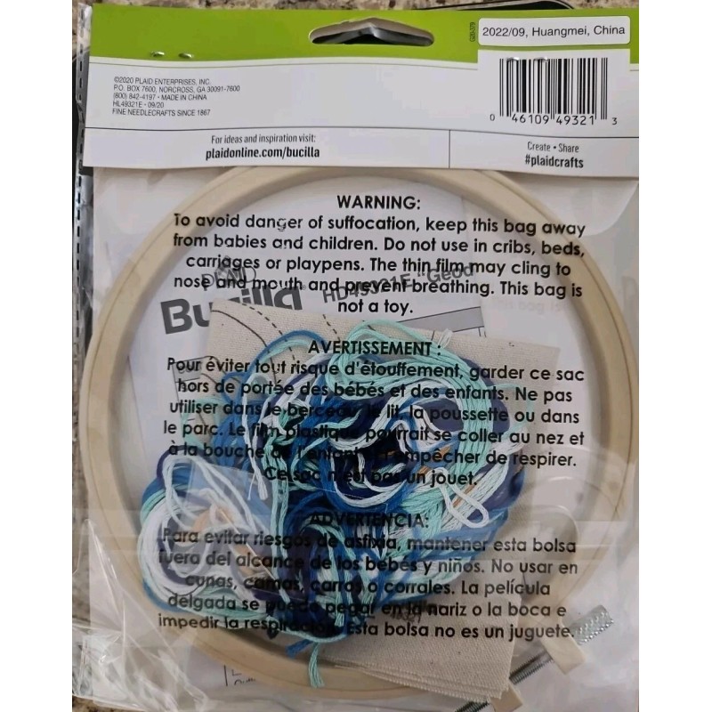 Bucilla Geode Stamped Embroidery Kit with 6 Inch Hoop 49321E
