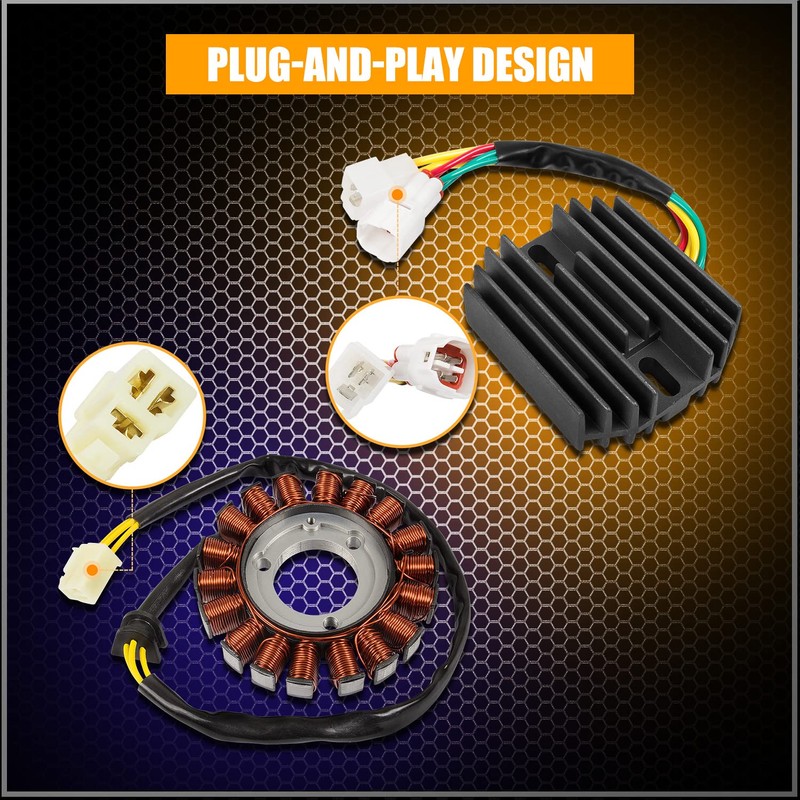 RANSOTO Stator with Regulator Rectifier with Gasket kit Compatible with