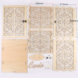 Jolik Wedding Card Box, Money Box with Lock Slot, DIY Wooden Money Box, Used for Wedding Reception, Anniversary, Baby Shower, Birthday Party, Graduation Party Decoration