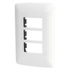Volteck PPTR-IB, PLACA DE ABS CON CHASIS, 3 MÓDULOS, BLANCO,