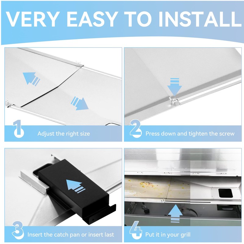 Adjustable Grease Tray with Catch Pan for Nexgrill 720-0888s 720-0888n,