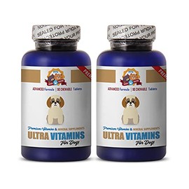 PETS HEALTH SOLUTION Dog antioxidant Supplements - Ultra Dog Vitamins - Premium Vitamin and Minerals - Healthy Solution - Dog Vitamin a - 180 Treats (2 Bottles)