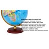 Exerz Illuminated World Globe 20cm Diameter Wooden Base - Spanish