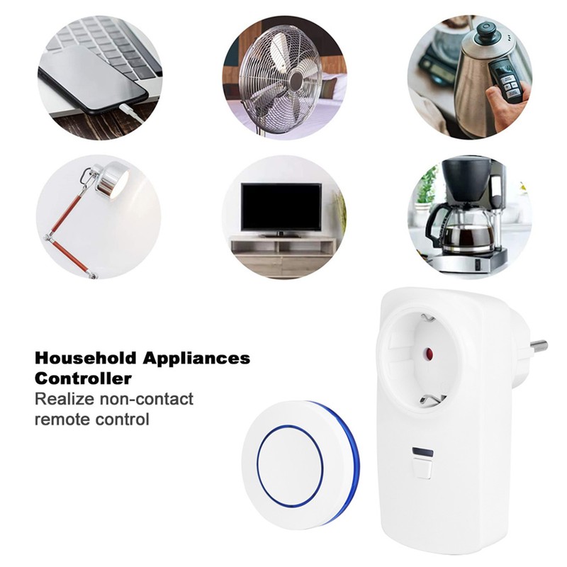 Household Appliances Controller 2-Way Wireless Power Outlet Remote Control SocketBlue