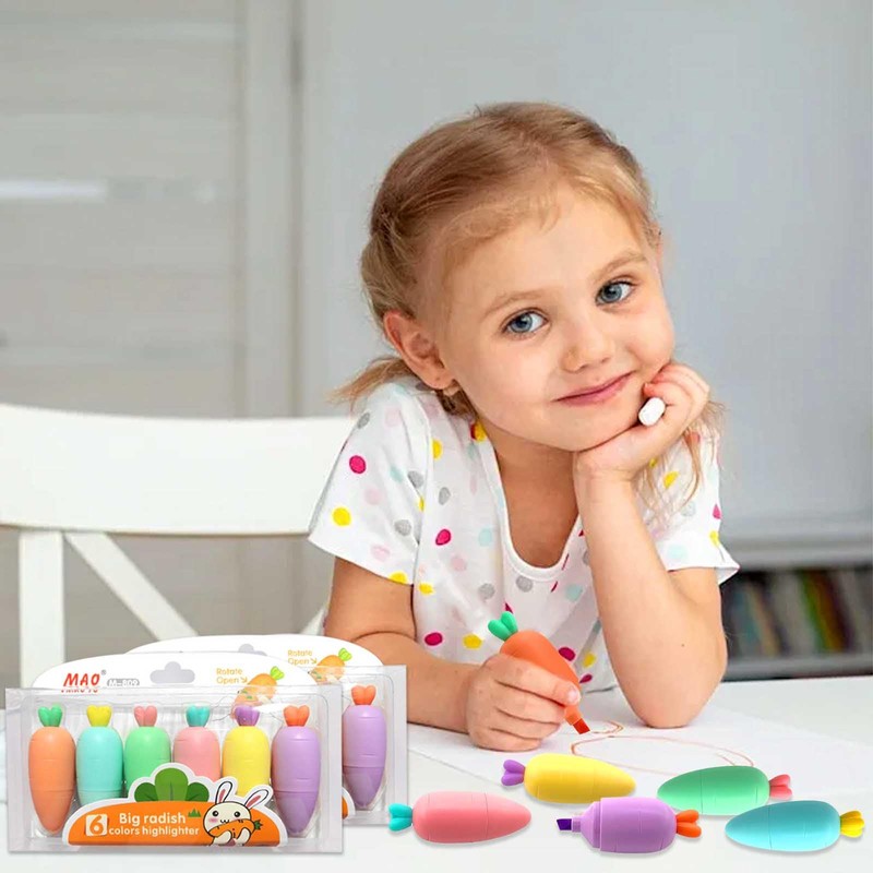 Mini Highlighters Carrots - Set of 12 Cute Mini Highlighters