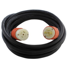 AC WORKS [L2120PR] SOOW 12/5 NEMA L21-20 20A 3-Phase 120/208V Industrial Rubber Extension Cord (10FT)