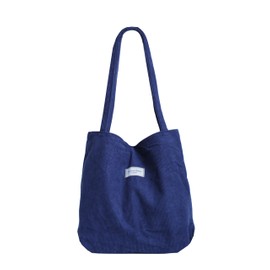 Florence Happy @ England Cambridge ElChic-Thicken Corduroy Tote Bag with zipper-Stylish, Durable, and Waterproof! (Cloud Burst, L)